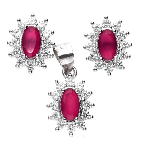 Komplety biżuterii różowo-biała markiza