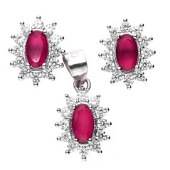 Komplety biżuterii różowo-biała markiza
