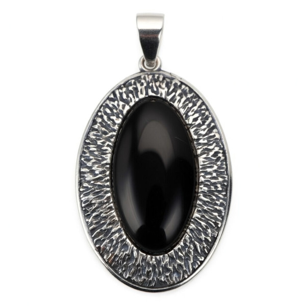 Zawieszka srebrna  czarny onyx
