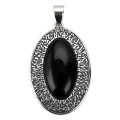 Zawieszka srebrna  czarny onyx