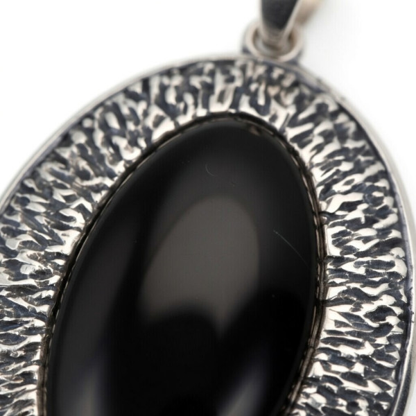 Zawieszka srebrna  czarny onyx
