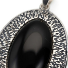 Zawieszka srebrna  czarny onyx