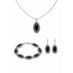 Zawieszka srebrna  czarny onyx
