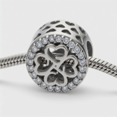Charms koniczynka z cyrkoniami