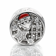 Charms srebrny motyw świąteczny