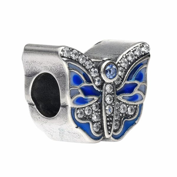 Charms niebieski motyl