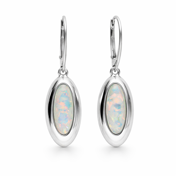 Kolczyki srebrne opal-syntetyczny